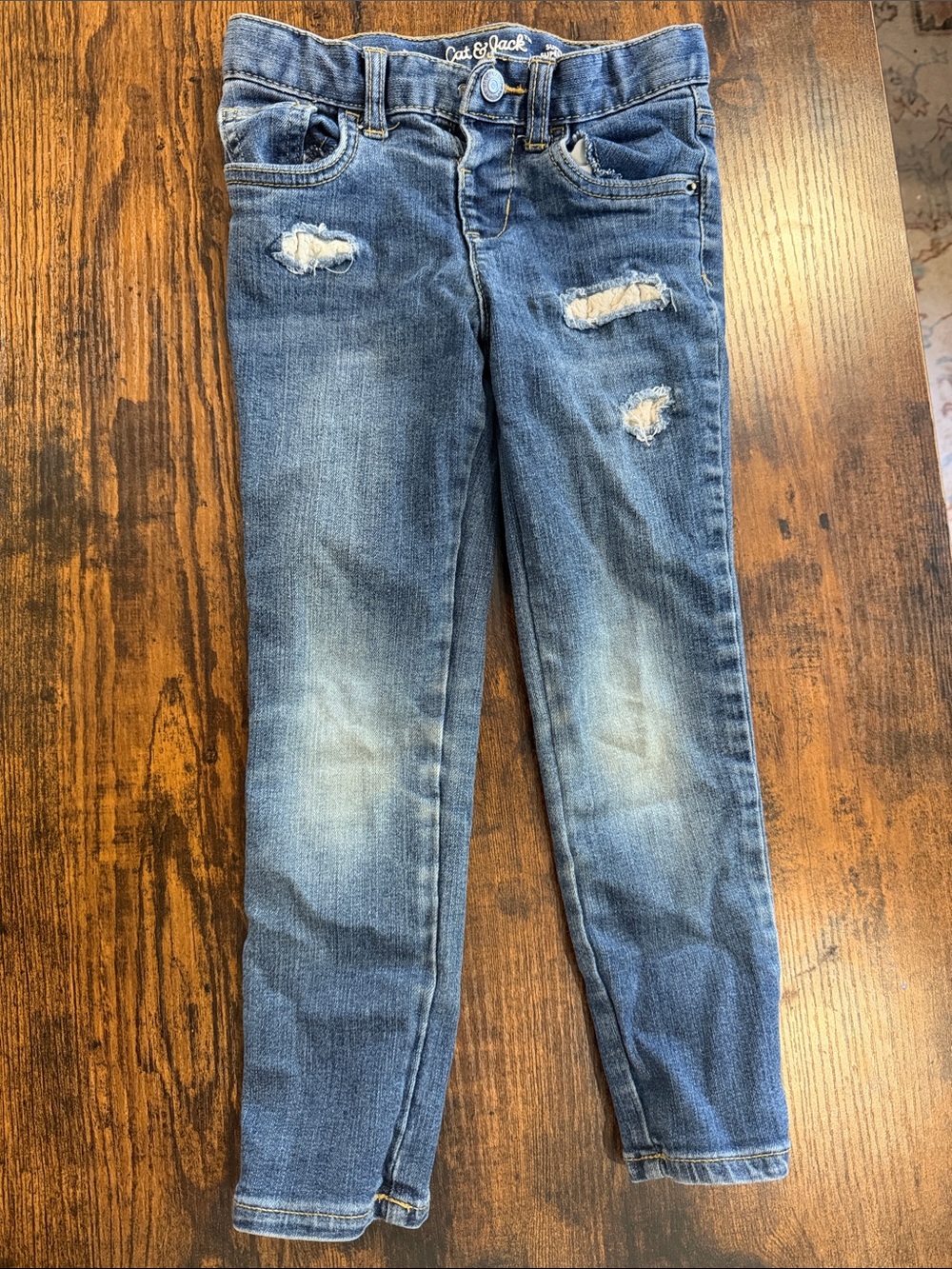 Cat & Jack Distressed Blue Skinny Jeans